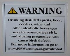 California Prop 65 Alcohol Warning Sign(White,Rust Free 10X12)-REF24-1027