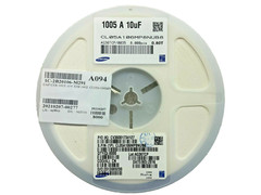 (8,000 PIECE REEL) CL05A106MP8NUB8, Cap Cer 10uF 10V X5R 20% Pad SMD 0402 85°C