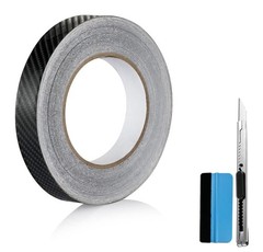 1/2″ X 30 Ft Carbon Fiber Vinyl Tape For Black Out Chrome Delete Window Trim Doo