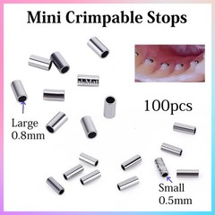 USA 100pcs Dental Orthodontic Crimpable Hook Stop Mini Stops Tube S/L 0.5/0.8mm