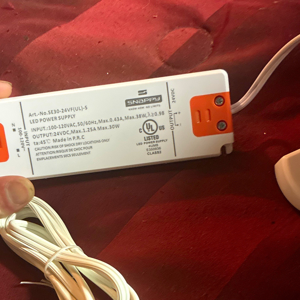 Snappy UL Listed LED Power Supply 24VDC 1.25A 30W 100-120VAC Indoor
