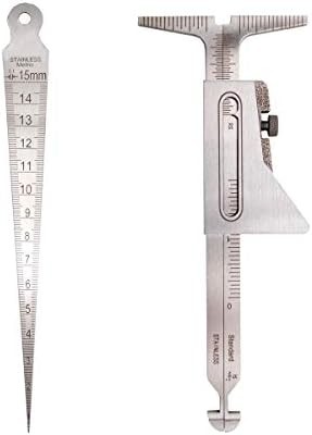 Weld Gauge Set Hi-Lo Welding Gauge and 1/32-5/8 Inch 1-15mm Taper Gauge Stainles