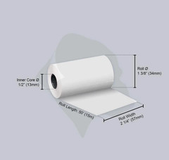 Thermal Paper Receipt Rolls 2.25″ x 50ft, GT214-50 50 Rolls/Box