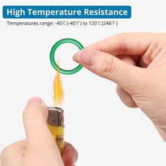 2.2mm Cross Section O Rings FKM Rubber 6mm-80mm OD Oil Resistant Seals (Green)