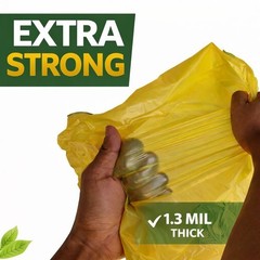 13 Gallon Biodegradable Trash Bags with Drawstring, 75 Count – 1.4 Mil Thi
