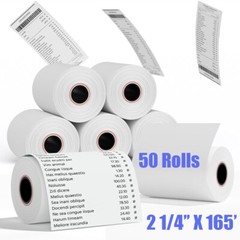 2 1/4″ x 165′ Thermal Receipt Paper 50 Rolls Cash Register POS Credit Card Tape