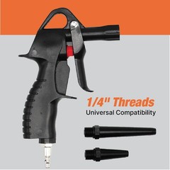 High-Performance Air Blow Gun with Interchangeable Extended Nozzles – 1/4″ Air