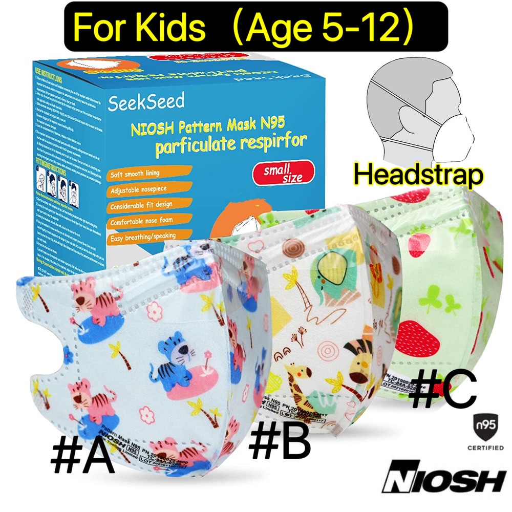 10/30 Cartoon Kids Protective NIOSH Approved N95 Face Mask Disposable Respirator