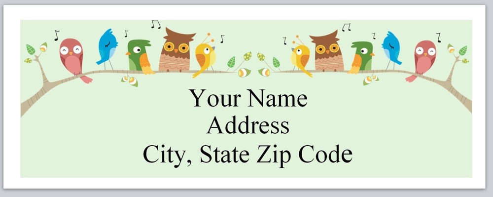 Personalized Address labels Cartoon Birds Singing Buy 3 Get 1 Free (bx 87)