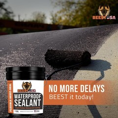 Liquid Rubber Waterproof Sealant Black, 1 Gallon Covers up to 25-35 Sq ft|