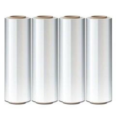 4 Rolls 18″ X 1500 FT Hand Stretch Plastic Film Shrink Pallet Wrap Self-Adhering