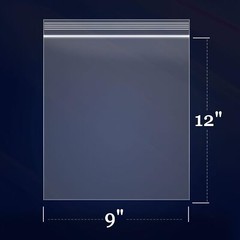 100 Count 9″x12″ Zip Bag Clear Reclosable Resealable Lock Documents Clothing