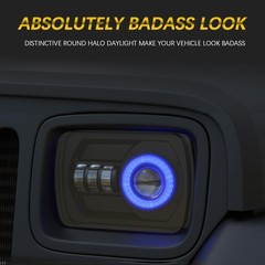 5×7 LED Headlight 7×6 H6054 Headlights with Blue Halo Amber Turn Signal Compa…