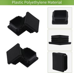 1.5 Inch Square Tube End Cap Plastic Plugs 12 Pack Square Tubing 1.5 x 1.5