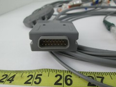 Burdick 10 Lead 15 Pin Plug EKG Cable LL RL RA LA V1 V2 V3 V4 V5 V6