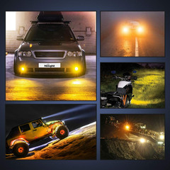 Led Light Bar 2PCS 4 Inch 36W Amber Triple Row Spot LED Light Bar 3600LM Waterpr