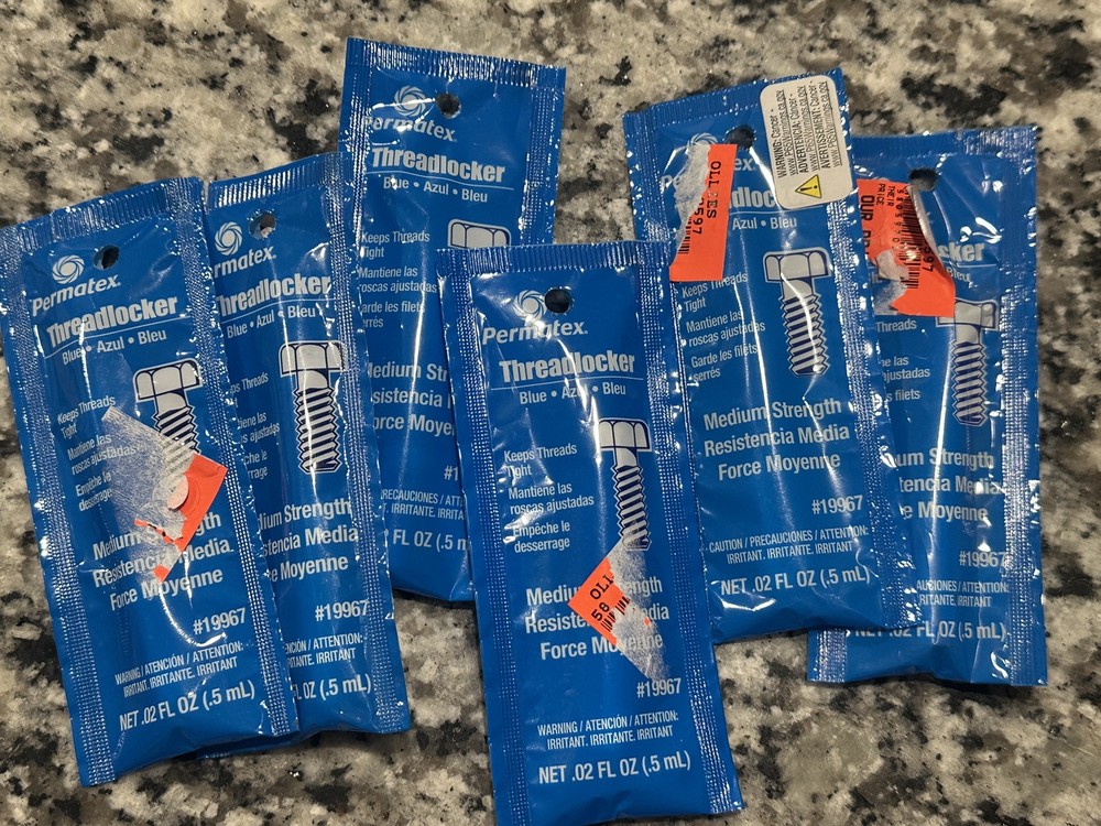 100x Lot Locktite Permatex Blue Threadlocker Single Tubes .02 Fl Oz