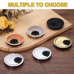 2 Pcs Desk Grommet 1.8 Inch,Zinc Alloy Desk Hole Cover,45mm,Black