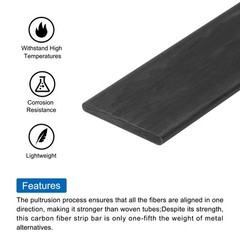 2 Pcs Carbon Fiber Strip 2x19mm 500mm Length Pultruded Flat Carbon Fiber Bars