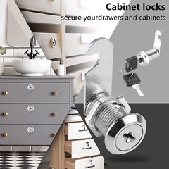 Lot Modern Cabinet RV Cam Locks Keyed Alike Secure Drawer File 3/4″ 1″ 1-1/8″