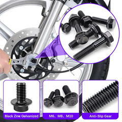 400Pcs Metric Flange Bolt Assortment, Nuts and Bolts Assortment Kit, 10.9 Grade