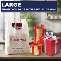 White Thank you T shirt bag, Grocery shopping bag Reusable and Disposable Sup…