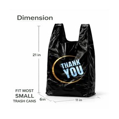 YoYoRain 100 Count Plastic Bags – Black T Shirt Bags with Handle for Retail S…