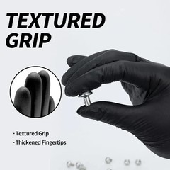Black Nitrile Gloves 5 Mil Heavy Duty Powder Free Disposable Mechanic Tattoo