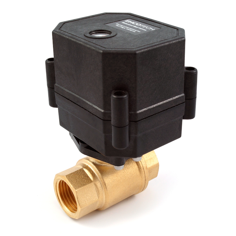 3/8″ NPT Motorized Ball Valve Body 9, 12V to 24V AC / DC 3-wire Brass FKM/PTFE