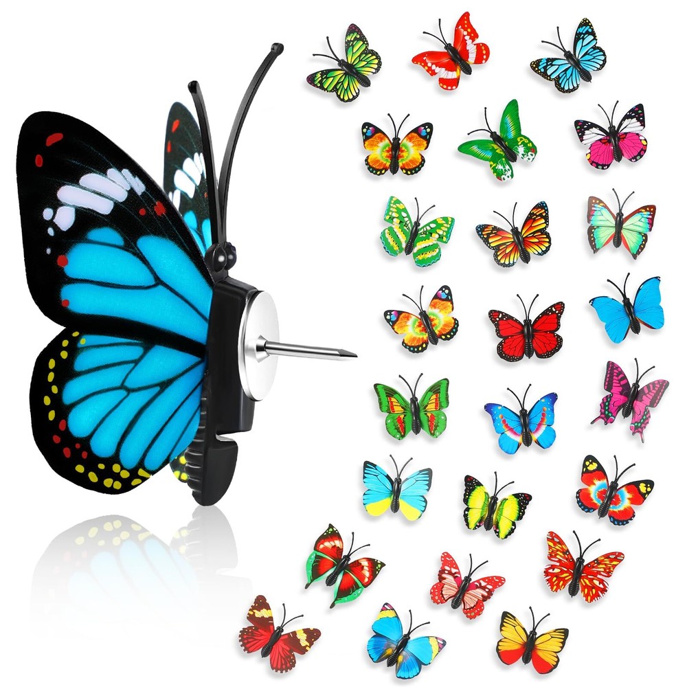 Butterfly Thumb Tacks Decorative Push Pins Butterfly Push Pins Colorful(36 Pack)