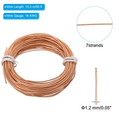 Bare Copper Ground Wire 18 Gauge 50 Feet Solid Braided Copper Cable
