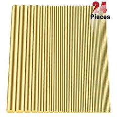 24 Pcs Round Brass Rods Assorted Diameters Lathe Bar Rod Stock for Drift Punches