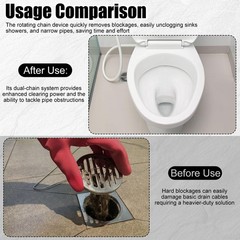 Flex Shaft Sewer Descaling Chain, Push-Type Rotary Plumbing Descaling Chain C…