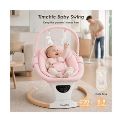 Baby Swing for Infants, Portable Electric Swing with Auto-Rocking Detection, …