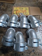 7X-Bridgeport Zinc Diecast 90-Degree Angle Connector 1″ CATALOG NO 807 FREE SHIP