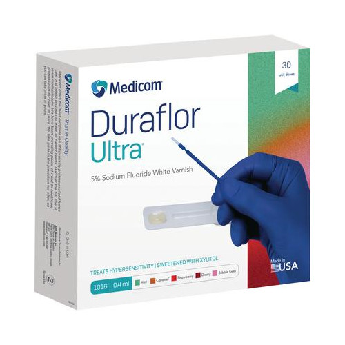 Medicom 1016-CH30 Duraflor Ultra Dental Fluoride Varnish Cherry 30/Pk 0.4 mL
