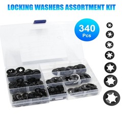 340Pcs Internal Tooth Star Lock Spring Quick Washer Push On Speed Nut Assortment