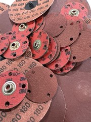 BUNDLE of Abrasive Quick Change Disc , 20 Pack of 4″ 180 Grit, 25 P of 1″ 8 Grit
