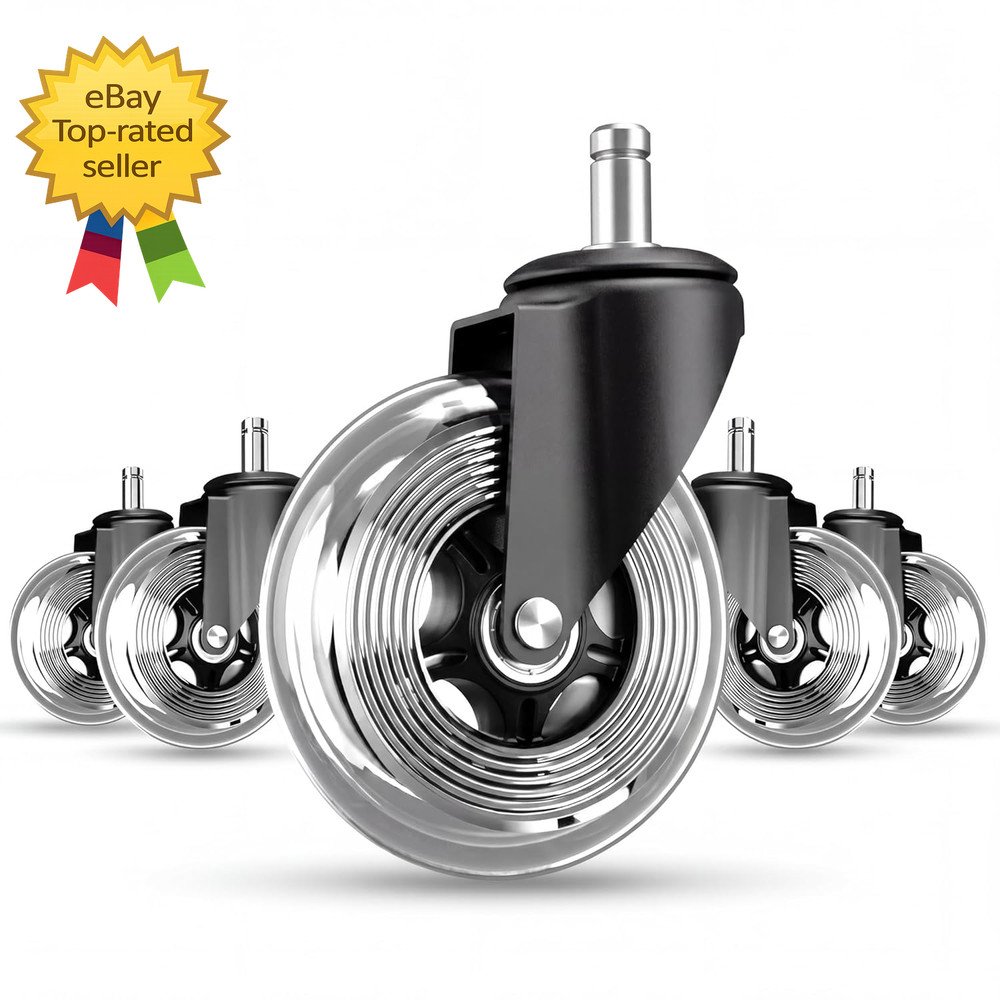 Office Chair Wheels Set of 5 – 3 Inch Roller Blade Wheels Office Chairs
