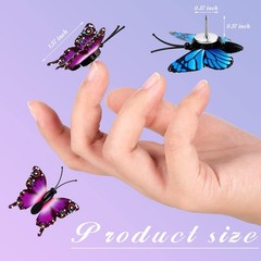 Butterfly Thumb Tacks Decorative Push Pins Butterfly Push Pins Colorful(36 Pack)