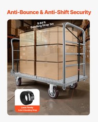 VEVOR Platform Truck 2650 lbs Heavy Duty Foldable Hand Push Cart with Wheels