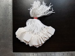 1000 Blank White Merchandise Price Tags with Strings Size #2 Retail Strung Label