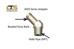 New Male Hose Barb x Male NPT 45 DEG Steel Fitting Multiple Sizes Available 4503