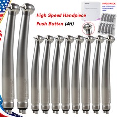 10 PCS Dental High Speed Handpiece Push Button Turbine 4 Hole NSK Pana Max Style