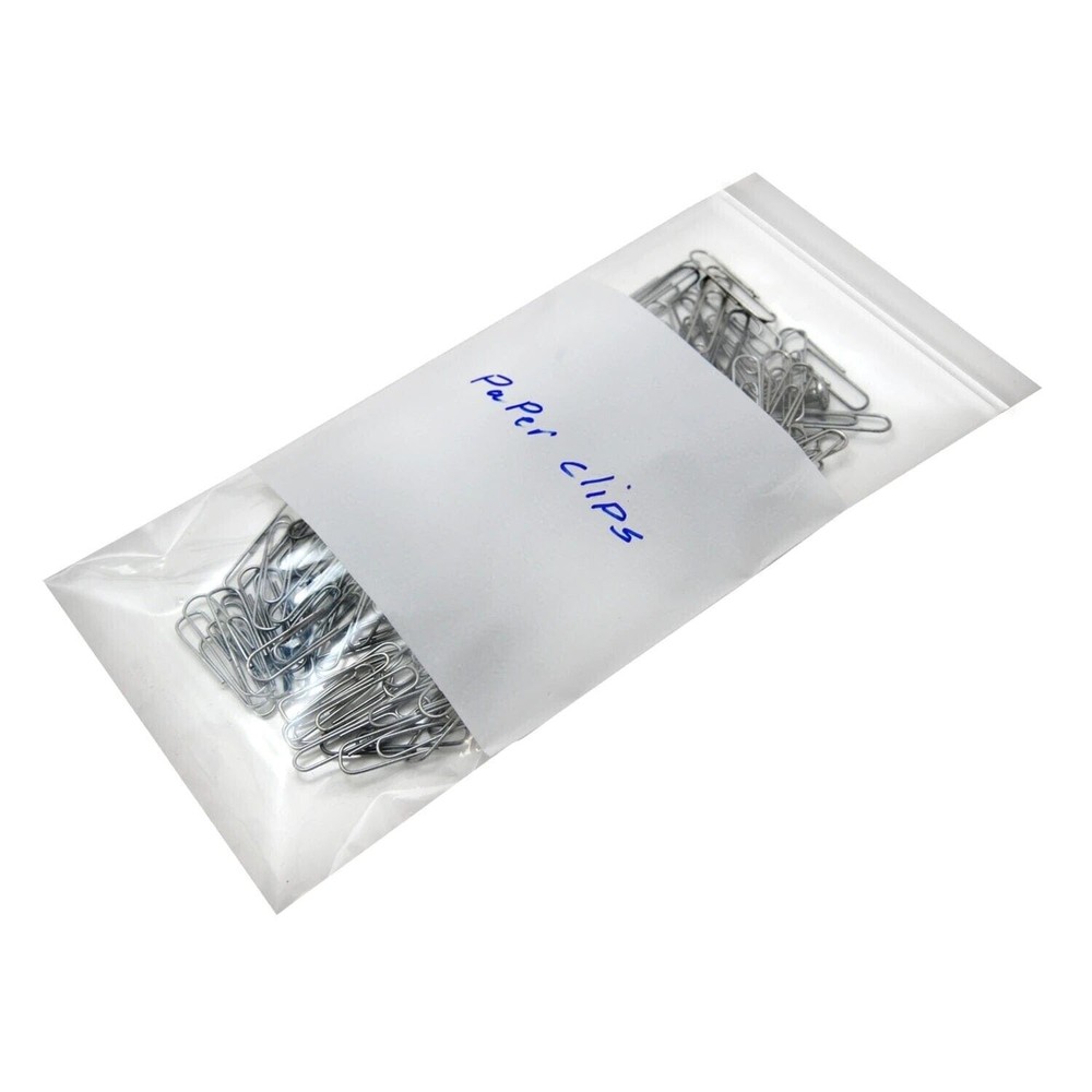 1000/PCS White Block 3″x5″ Clear Reclosable Seal Bag Plastic Zip Lock Bags 4Mil