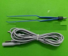 Laparoscopic Bipolar Bayonet 45 Deg Forceps 8” Tip 2mm Wide Cable Instrument CE