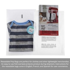Clear Resealable Suffocation Warning Zipper Plastic Poly Bags 1.5 Mil 500-10000
