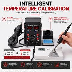 Silverflo 750W 8586D Soldering Iron kit Heat Station Hot Air Gun Rework Station