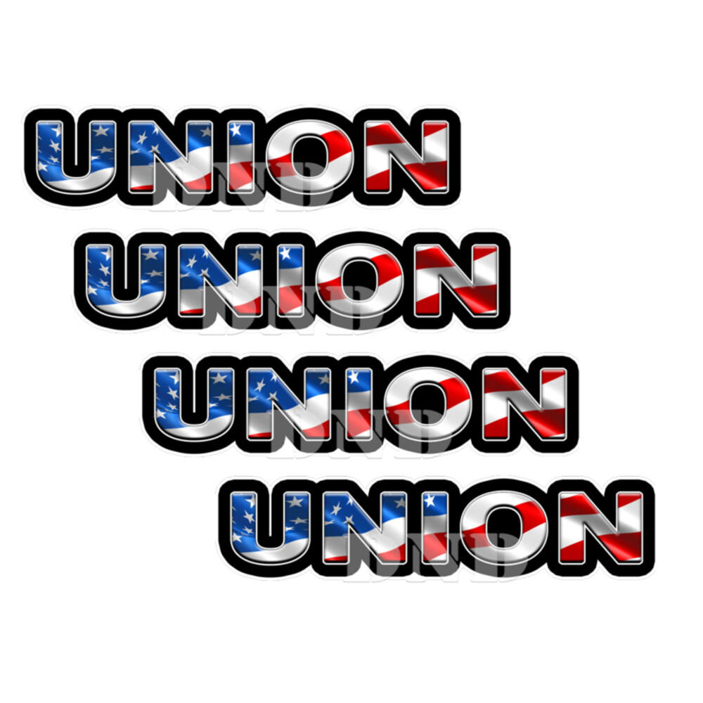 Union US Flag Lunch Box Hard Hat Tool Box Helmet Sticker 4 Pack 3 inch