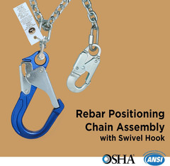 AFP Rebar Positioning Chain Assembly with Swivel Hook (Aluminum)